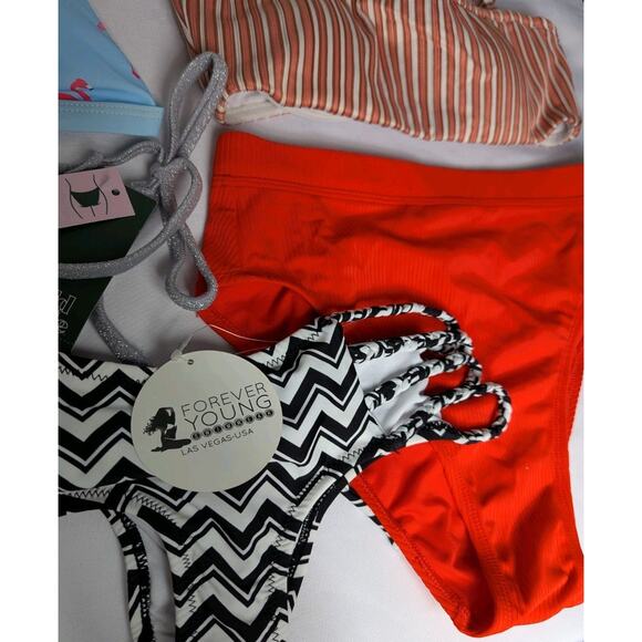 New Lot Of 5 Womens Bikini Tops Bottoms Zaful Wild Fable Roxy Trip Cruise Size S - Picture 6 of 11